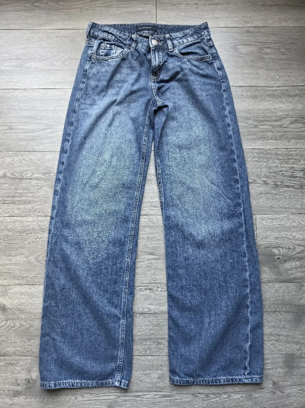 Aeropostale Baggy Wide Leg Blue Jeans Size 0 Reg EUC